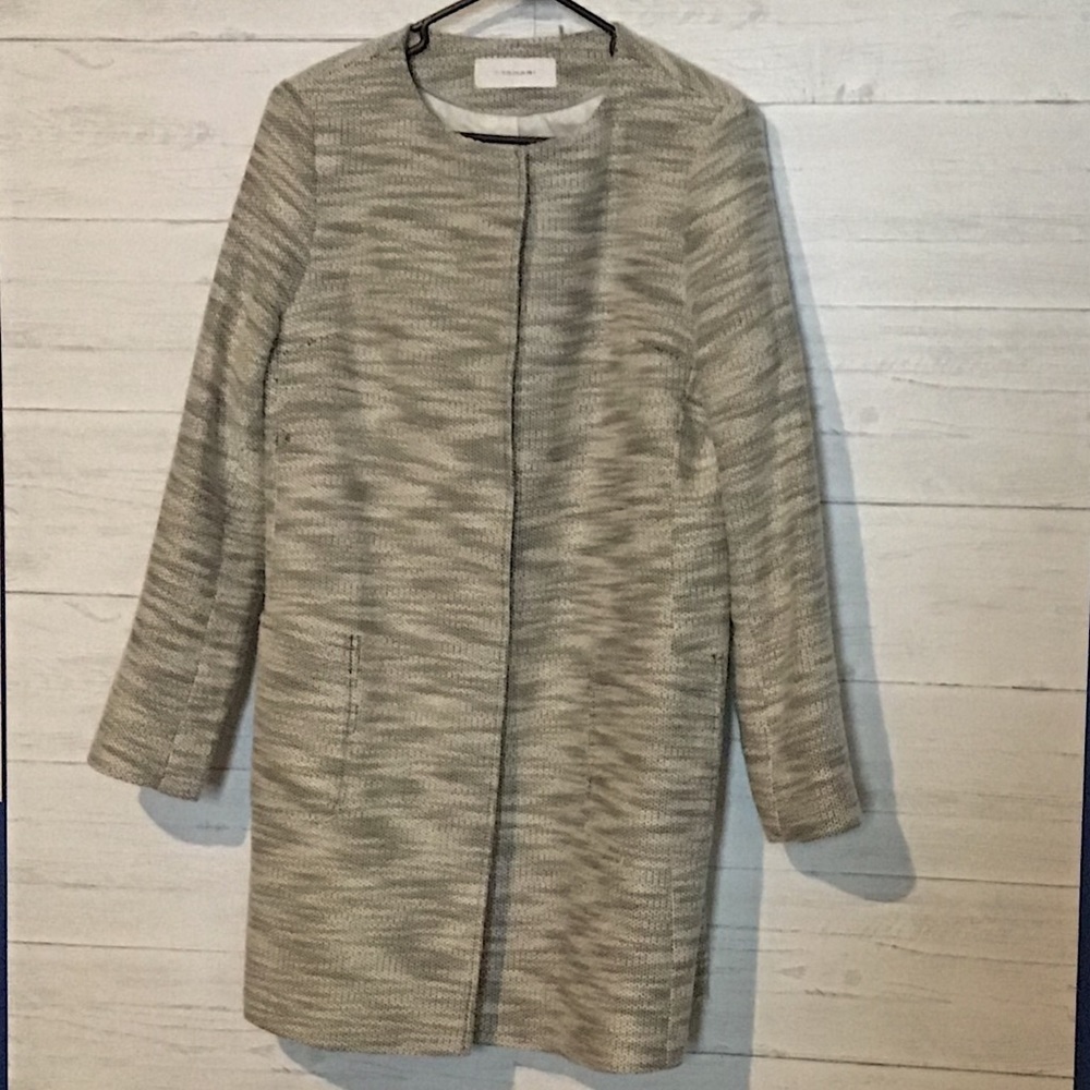 Tahari long tweed coat
